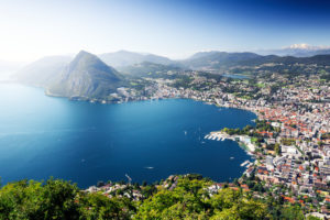 View of Lugano from Monte Bre,Ticino,Switzerland View of Lugano from Monte Bre,Ticino,Switzerland